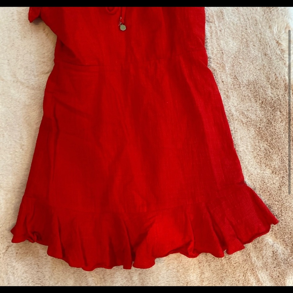 REVOLVE Red Ruffled Mini Dress - Picture 2 of 4